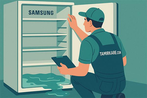جمع شدن آب در کف یخچال سامسونگ