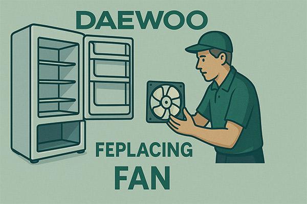 تعویض فن یخچال دوو 