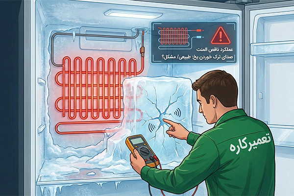 صدای ترک خوردن در اثر کارکرد المنت یخچال