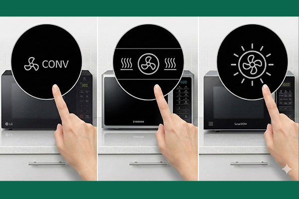 علامت کانوکشن در ماکروفرهای مختلف