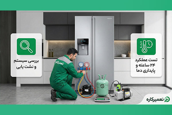 شارژ گاز یخچال ساید سامسونگ